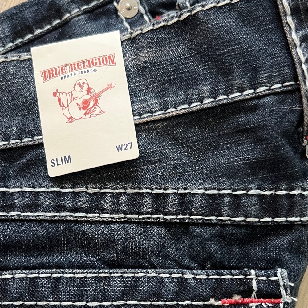 True Religion Men's Deep Indigo Slim Fit Jeans - Picture 4 of 5